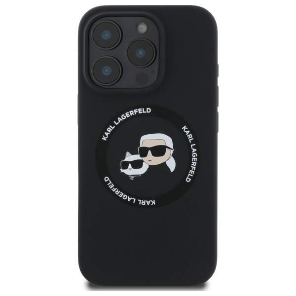 Husa pentru iPhone 16 Pro Max, Karl Lagerfeld - Silicone MagSafe (KLHMP16XSKCHTCK) - Karl&Choupette Head [1]