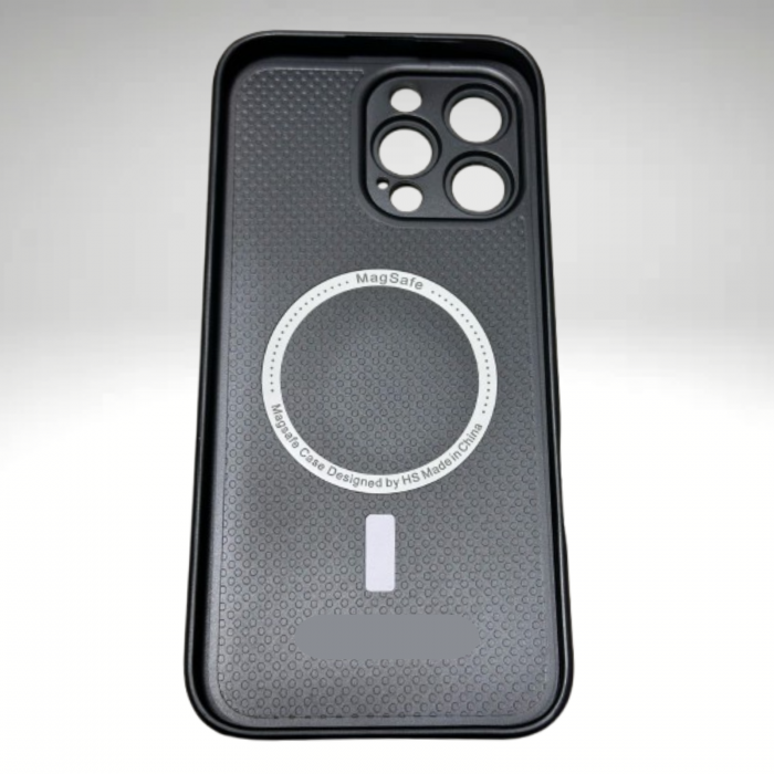 Husa pentru iPhone 12, AG Glass MagSafe, Sticla si Silicon cu Protectie Lentile Camera, Negru Grafit - Mat [2]