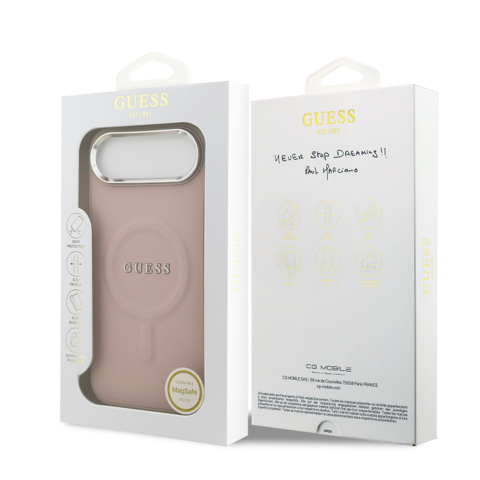Husa pentru iPhone 17 Air, Guess PU Saffiano MagSafe, Pink [7]