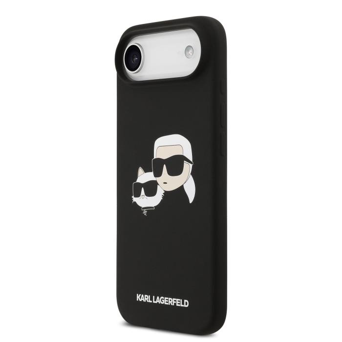 Husa pentru iPhone 17 Air, Karl Lagerfeld Liquid Silicone Double Heads MagSafe Black [3]