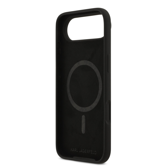 Husa pentru iPhone 17 Air, Karl Lagerfeld Liquid Silicone Double Heads MagSafe Black [6]