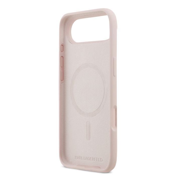Husa pentru iPhone 17 Air, Karl Lagerfeld Liquid Silicone Double Heads MagSafe Pink [6]