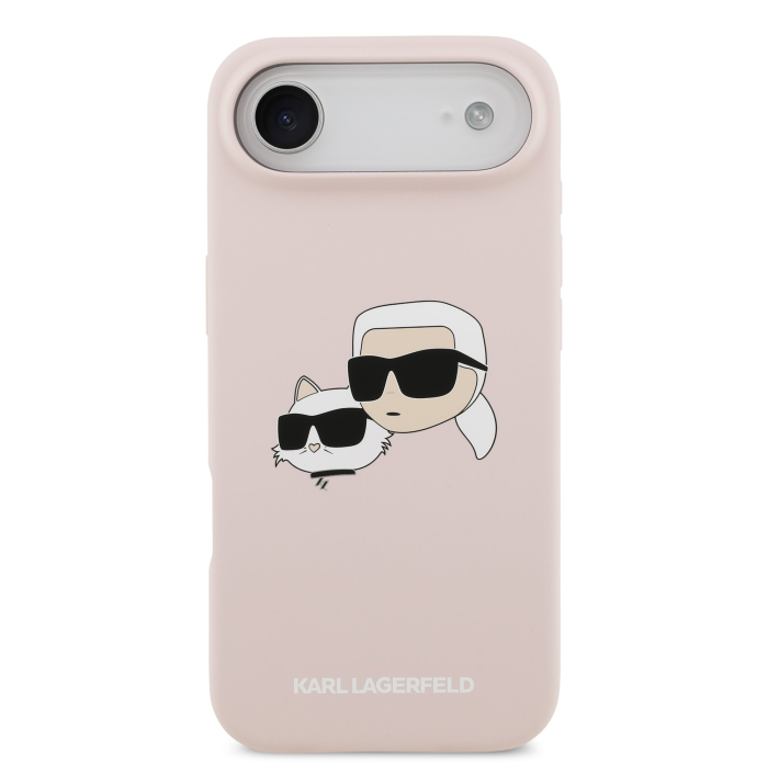 Husa pentru iPhone 17 Air, Karl Lagerfeld Liquid Silicone Double Heads MagSafe Pink [2]