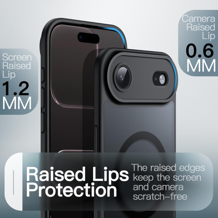 Husa pentru iPhone 17 Air, MagSafe, Drop Resistant Shockproof, Matte Skin Black [3]