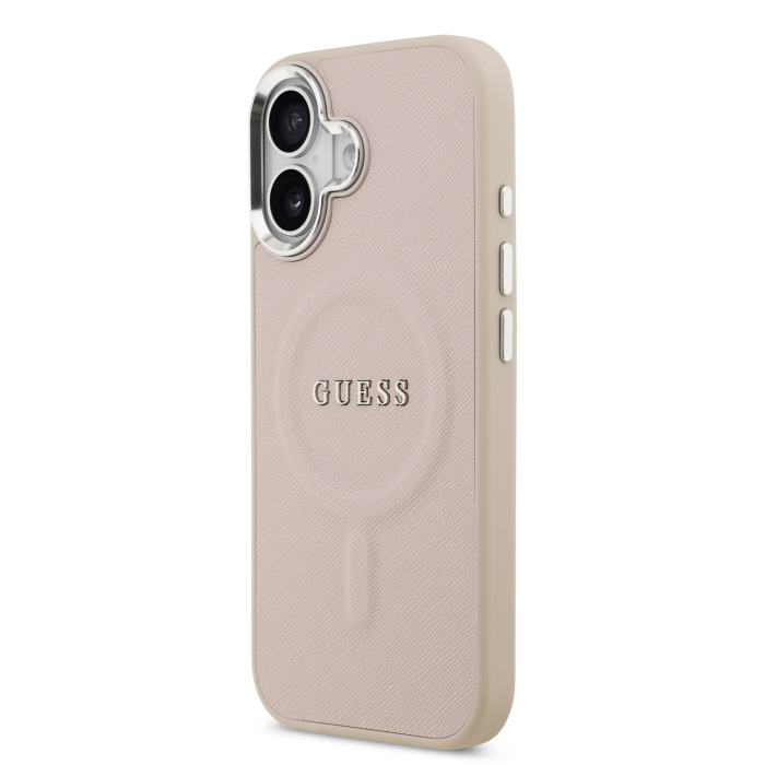 Husa pentru iPhone 17, Guess PU Saffiano MagSafe, Pink [3]
