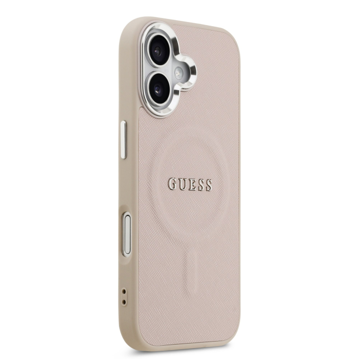 Husa pentru iPhone 17, Guess PU Saffiano MagSafe, Pink [4]