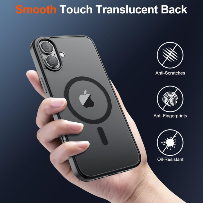 Husa pentru iPhone 17, MagSafe, Drop Resistant Shockproof, Matte Skin Black [2]