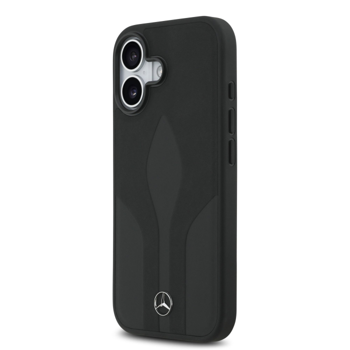Husa pentru iPhone 17, Mercedes Natural Leather The Move MagSafe, Black [3]