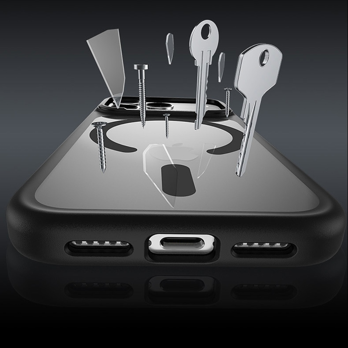 Husa pentru iPhone 17 Air, Benks Magnetic Mist Case Metal Frame Camera Control Button, Black [6]
