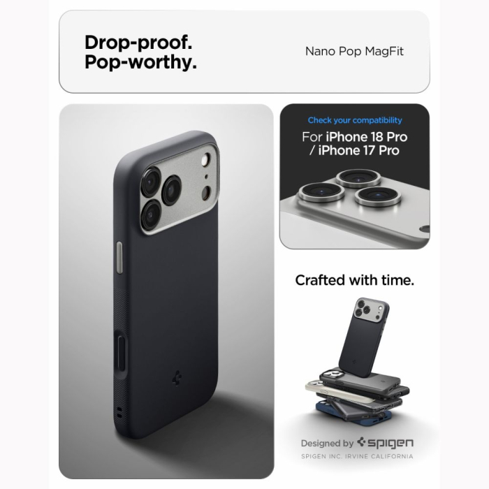 Husa pentru iPhone 17 Pro/ 18 Pro Spigen Nano Pop Magsafe Black [10]