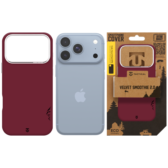 Husa pentru iPhone 17 Pro/ 18 Pro, Tactical MagForce Velvet Smoothie 2.0 Burgundy [6]