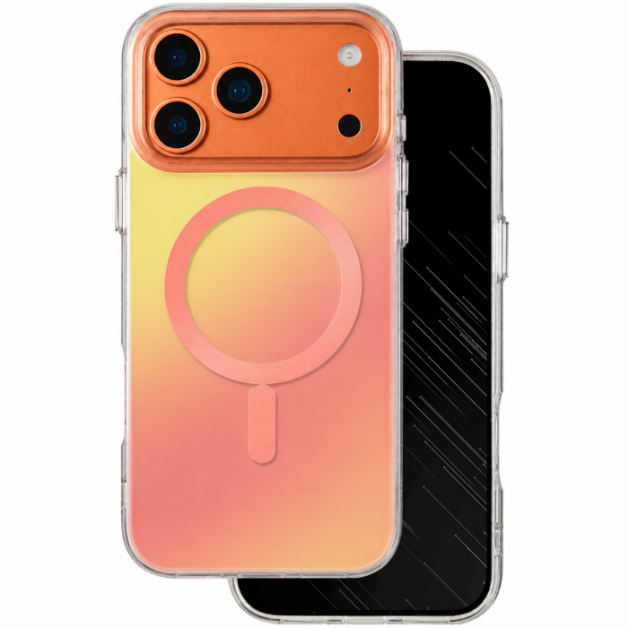Husa pentru iPhone 17 Pro/ 18 Pro, Tecto Shield Aurora Boreala, Orange Pink [2]