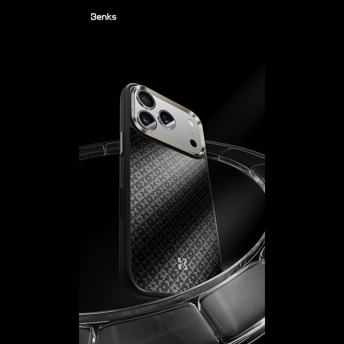 Husa pentru iPhone 17 Pro, Benks Magnetic Armor Pro Armor Grid Kevlar Metal Frame 600D (C.K.FL.AP.BK.Y069), Black [4]
