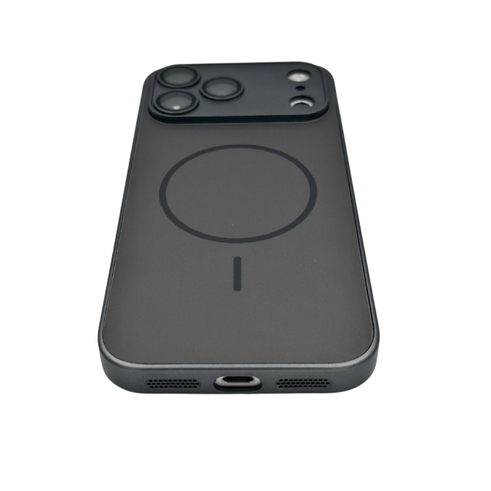 Husa pentru iPhone 17 Pro din Sticla si Silicon cu Protectie Completa a Camerelor si MagSafe, Black Graphite Mat [2]