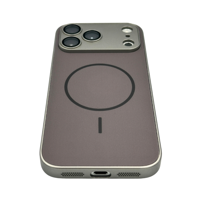 Husa pentru iPhone 17 Pro din Sticla si Silicon cu Protectie Completa a Camerelor si MagSafe, Gri Titan Mat [2]