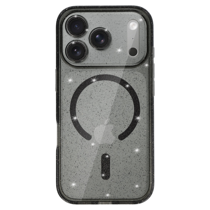 Husa pentru iPhone 17 Pro, Glitter Magsafe, Black Smoke [2]