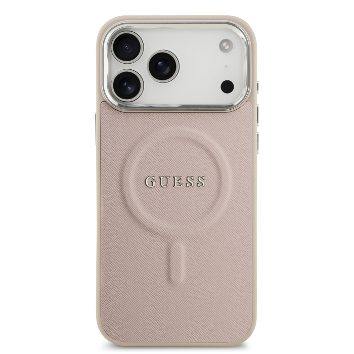 Husa pentru iPhone 17 Pro, Guess PU Saffiano MagSafe, Pink [2]