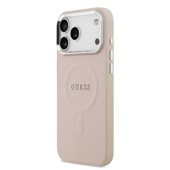 Husa pentru iPhone 17 Pro, Guess PU Saffiano MagSafe, Pink [4]