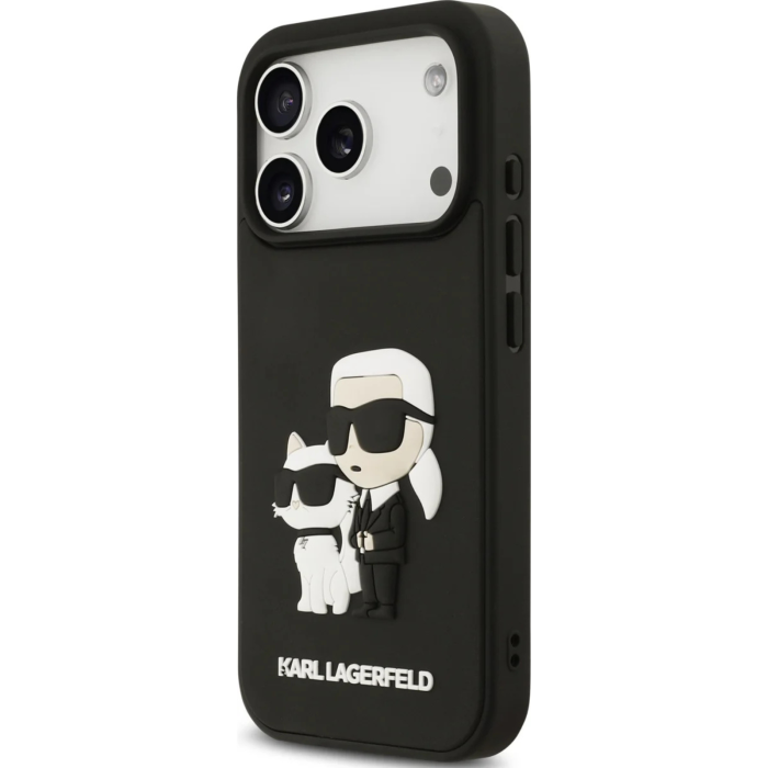 Husa pentru iPhone 17 Pro, Karl Lagerfeld 3D Rubber Karl and Choupette, Black [3]