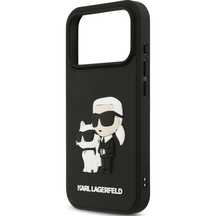 Husa pentru iPhone 17 Pro, Karl Lagerfeld 3D Rubber Karl and Choupette, Black [5]