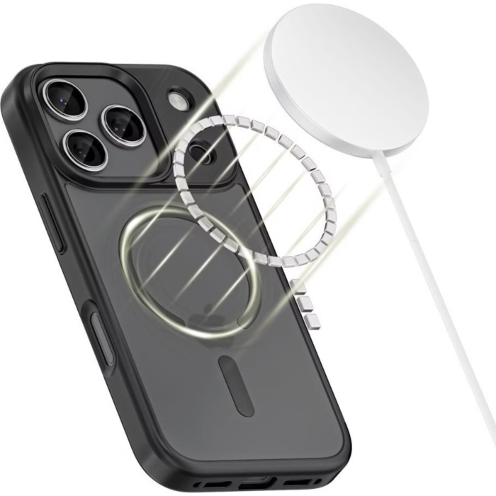 Husa pentru iPhone 17 Pro, MagSafe, Drop Resistant Shockproof, Matte Skin Black [8]
