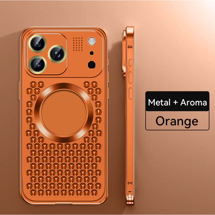 Husa pentru iPhone 17 Pro / 18 Pro, Dur Aluminiu cu MagSafe, Disipare caldura si Protectie Premium, Orange Cosmic [8]