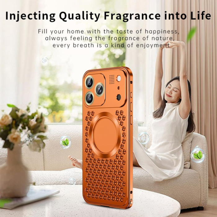 Husa pentru iPhone 17 Pro Max / 18 Pro Max, Dur Aluminiu cu MagSafe, Disipare caldura si Protectie Premium, Orange Cosmic [5]