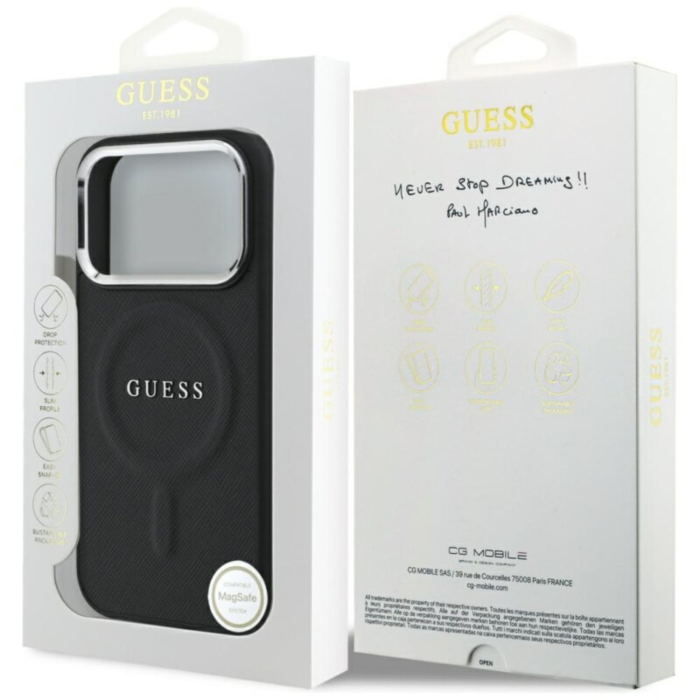 Husa pentru iPhone 17 Pro Max, Guess PU Saffiano MagSafe, Black [8]