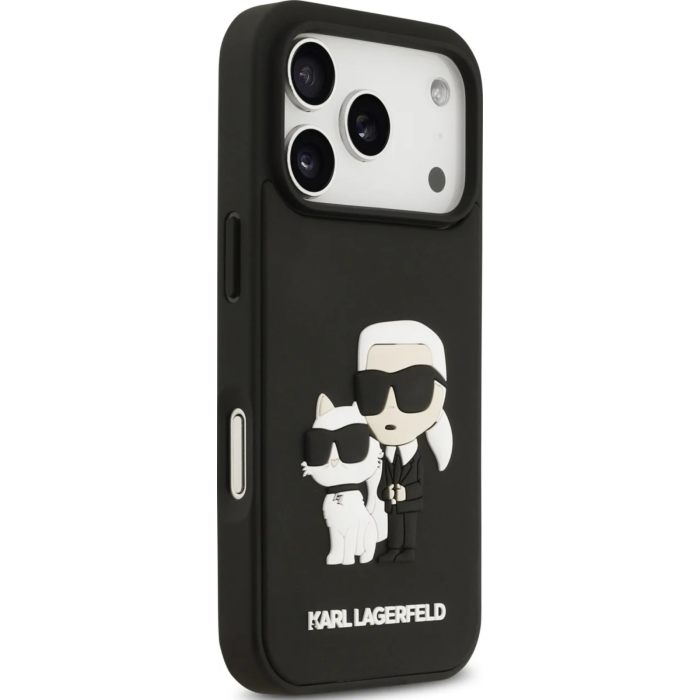 Husa pentru iPhone 17 Pro Max, Karl Lagerfeld 3D Rubber Karl and Choupette, Black [4]