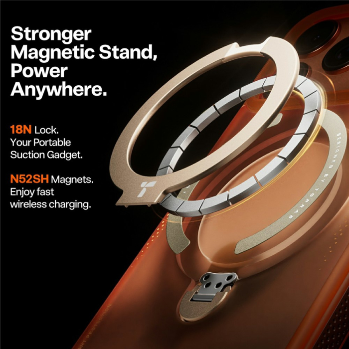 Husa pentru iPhone 17 Pro Max - Torras - Ostand Spin Air Series - Horizon Orange [4]