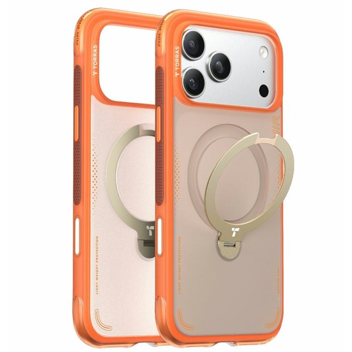 Husa pentru iPhone 17 Pro Max - Torras - Ostand Spin Air Series - Horizon Orange [7]