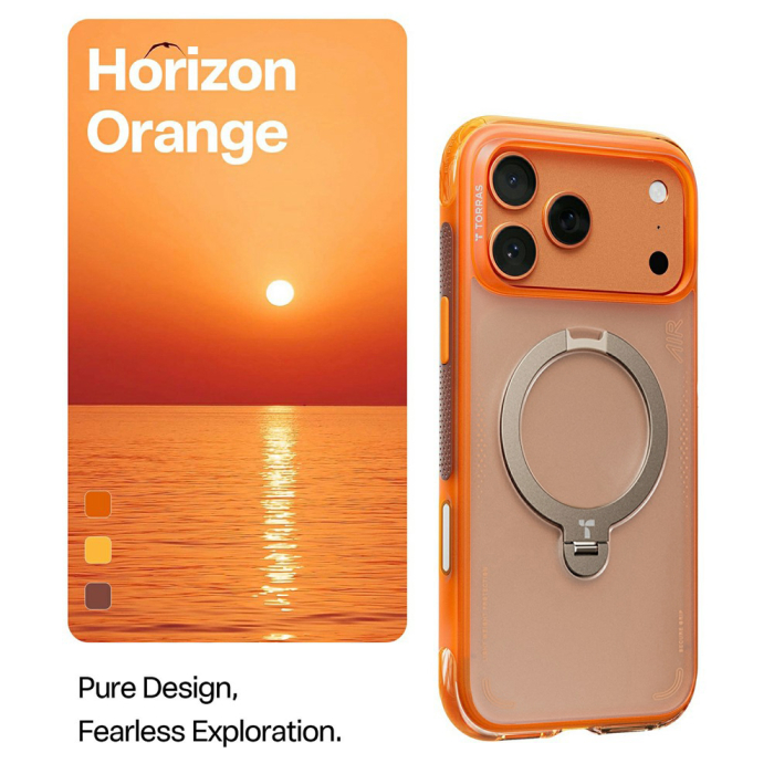 Husa pentru iPhone 17 Pro Max - Torras - Ostand Spin Air Series - Horizon Orange [2]