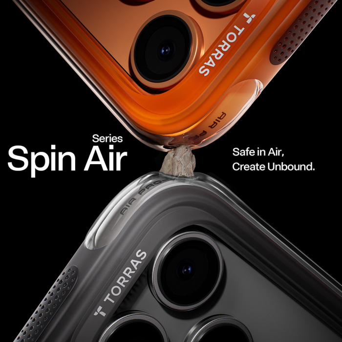 Husa pentru iPhone 17 Pro Max - Torras - Ostand Spin Air Series - Horizon Orange [6]
