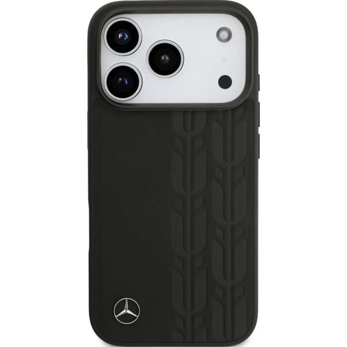 Husa pentru iPhone 17 Pro Max, Mercedes Leather Laurel Leaves MagSafe, Black [2]