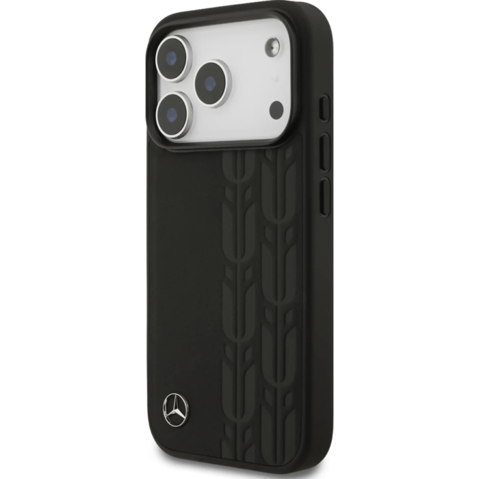 Husa pentru iPhone 17 Pro Max, Mercedes Leather Laurel Leaves MagSafe, Black [4]