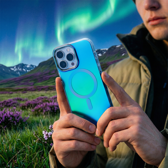 Husa pentru iPhone 17, Tecto Shield Aurora Boreala, Blue [4]