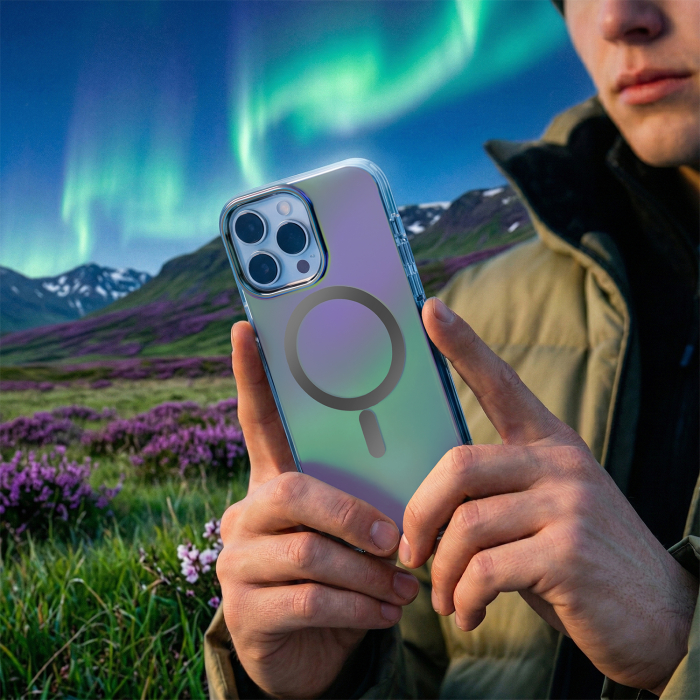 Husa pentru iPhone 17 Pro/ 18 Pro, Tecto Shield Aurora Boreala, Grey [4]