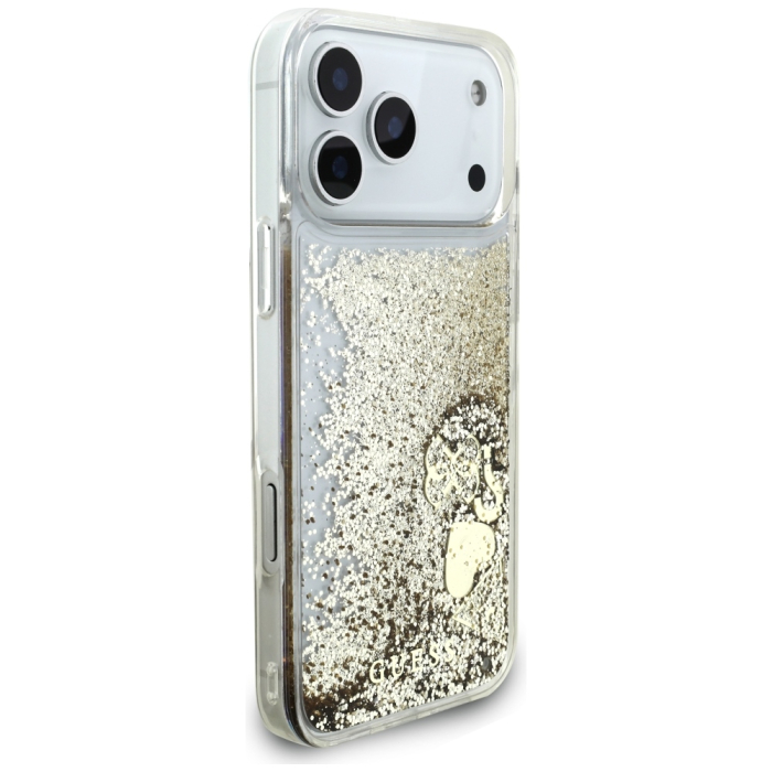 Husa pentru iPhone 18 Pro/ 17 Pro Guess - Liquid Glitter Charms Gold [4]