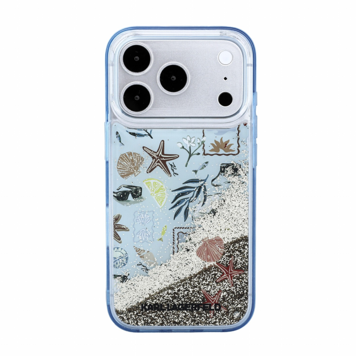 Husa pentru iPhone 18 Pro Max/ 17 Pro Max Karl Lagerfeld Liquid Glitter Beach Blue [2]
