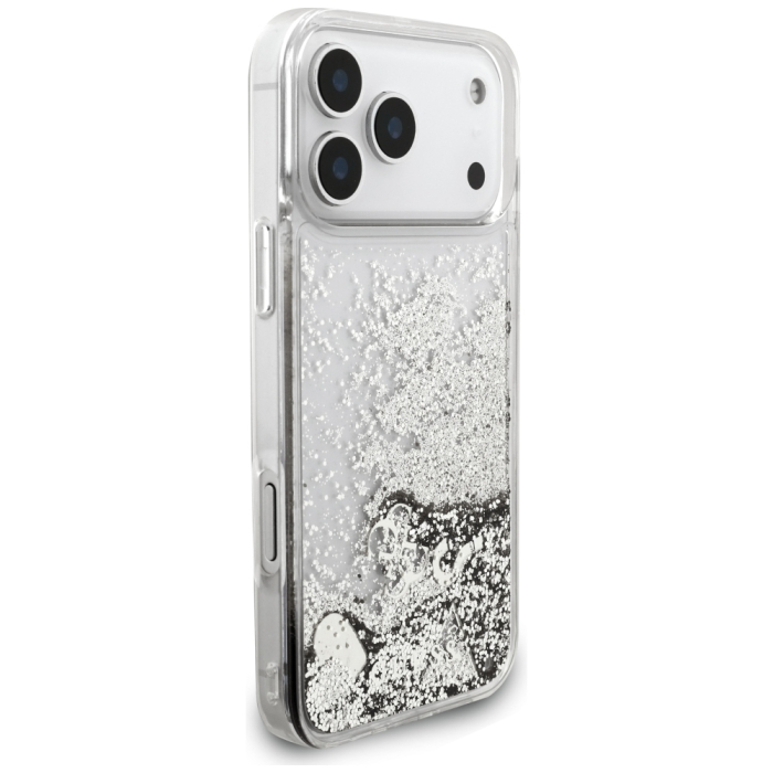 Husa pentru iPhone 18 Pro Max/ 17 Pro Max Guess - Liquid Glitter Charms Silver [3]