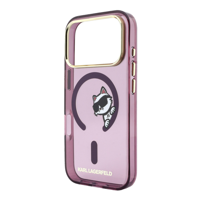 Husa pentru iPhone 18 Pro Max/ 17 Pro Max, Karl Lagerfeld IML Choupette Peekaboo Magsafe Burgundy [5]