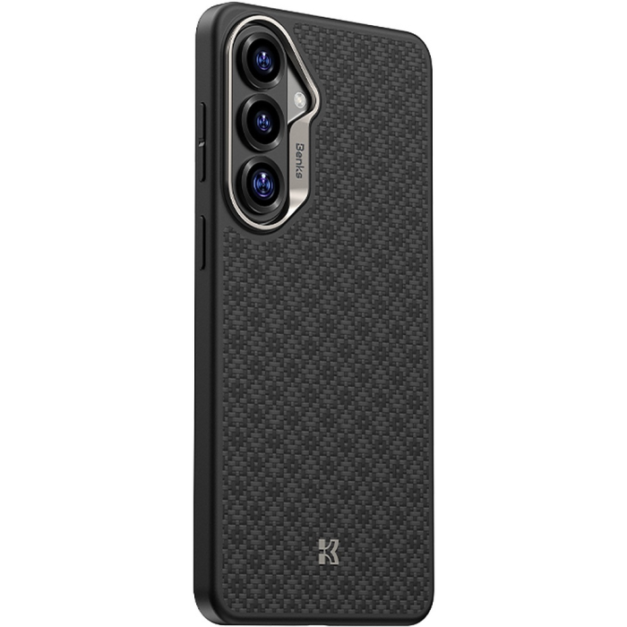 Husa pentru Samsung Galaxy S26, Benks Magnetic Armor Pro Armor Grid Kevlar Metal Frame 600D (C.K.FL.SA.BK.H048), Black [3]