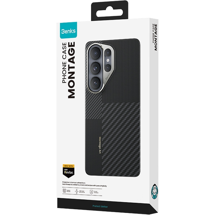 Husa pentru Samsung Galaxy S26 Ultra, Benks Montage Magnetic Armor Air Kevlar Case Metal Frame 600D+1500D (C.K.FL.SA.BK.F050), Black [12]