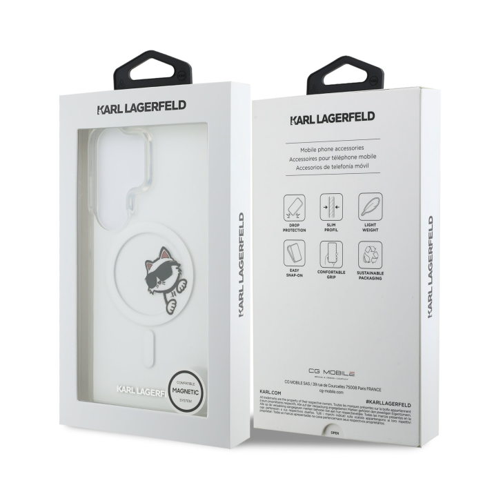Husa pentru Samsung Galaxy S26 Ultra, Karl Lagerfeld IML Choupette Peekaboo Logo Magnetic, Transparent [3]