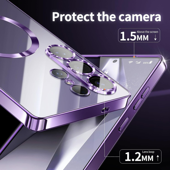 Husa Samsung Galaxy S26 Plus, Luxury MagSafe cu Protectie Lentile Camera si Anti-Shock, Deep Purple [3]