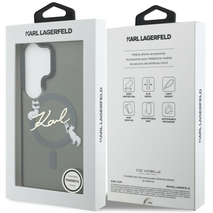 Husa Samsung Galaxy S26 Ultra, IML Choupette Karl Script Logo MagSafe, Black [6]