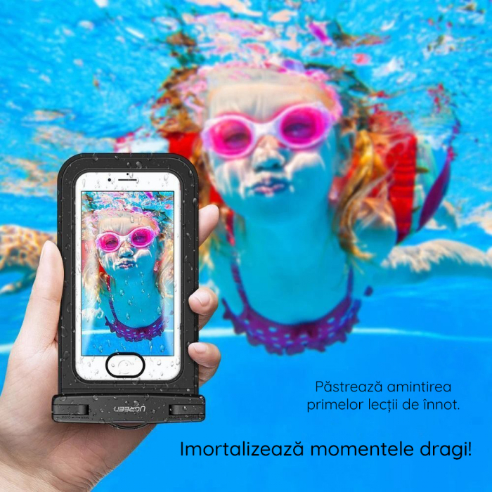 Husa Subacvatica pentru Telefoane 6.5", Waterproof, Black [10]