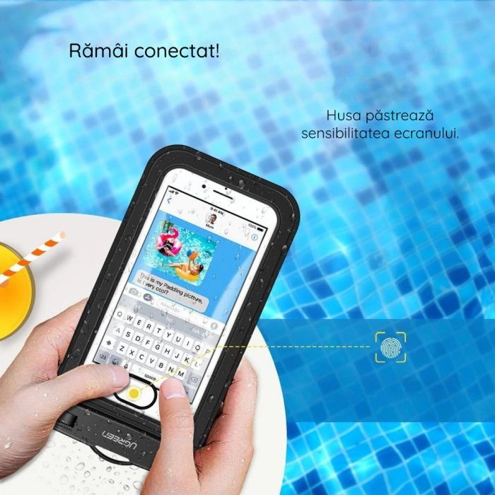 Husa Subacvatica pentru Telefoane 6.5", Waterproof, Black [9]