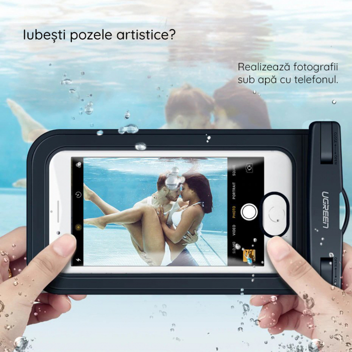 Husa Subacvatica pentru Telefoane 6.5", Waterproof, Black [8]