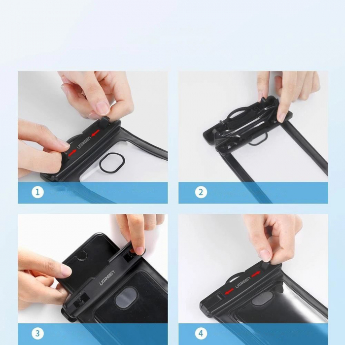 Husa Subacvatica pentru Telefoane 6.5", Waterproof, Black [5]